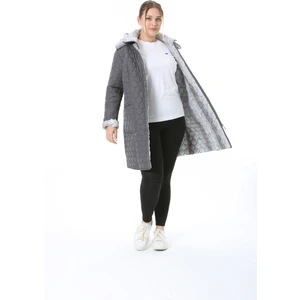 İthal Yumuşak Kürklü Mont, Büyük Beden , Tavşan Tüylü Kaban, Su Itici Mont,kapitone Mont,diz üstü