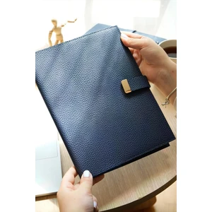 Victoria's Journals Executive Vegan Deri Defter. 19X25 Cm. 100 Gr. 176 Sayfa. Kenar Yaldızlı Lacivert