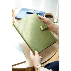 Victoria's Journals Executive Vegan Deri Defter. 19X25 Cm. 100 Gr. 176 Sayfa. Kenar Yaldızlı Yeşil