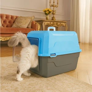 Tam Açılır Lüx Kapalı Kedi Tuvaleti Kürek Hediyeli Karışık Renk 52X37X48 cm