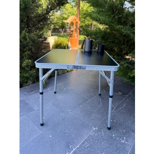 Export, Katlanabilir Kamp Masası, Alüminyum, 60X60 Ölçü, Piknik Masası, Siyah