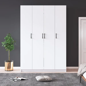 Asra Trend MDF 4 Kapaklı Gardırop - 120×180×47cm, 7 Raflı Düzenleyici Çok Amaçlı Dolap, G-08