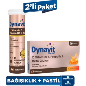 Vitamin C Vitamin D3 Çinko 15 Efervesan &  Beta Glukan 16 Pastil - Sonbahar Paketi