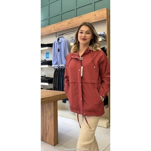 Dörtelle Kadın Fermuar Kapama Rüzgarlık Mont