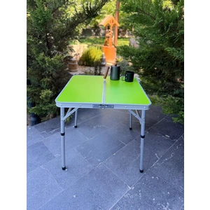Export, Katlanabilir, Kamp Masası, Alüminyum, 60X60 Ölçü, Piknik Masası, Yeşil Renk