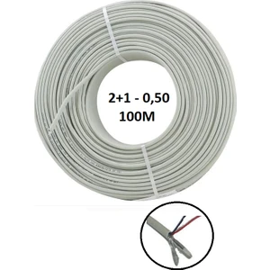 2+1 Kalın Cctv Kamera Kablosu 100 Metre 0,50