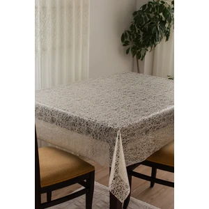 Decorecor Lüks Silinebilir Hijyenik Iplik Desen Şeffaf Kaplama Pvc Muşamba Masa Örtüsü 033-D