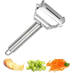 Profesyonel Çelik Çift Taraflı Jülyen Sebze Meyve Soyucu Doğrayıcı Patates Elma Meyva Soyma