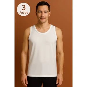 Beyaz Askılı Erkek Atlet Premium 3 Adet %100 Pamuk