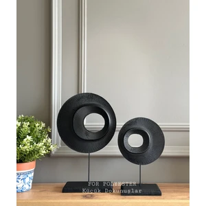 Siyah Dekoratif,masa Üstü Şık 2’li Yaprak Takım Biblo/ Ev / Ofis Dekor/raf / Kitaplık Dekorasyon