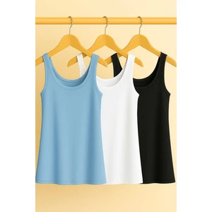 3 Adet A Kesim Büyük Beden Pamuklu Kalın Askılı Atlet Tişört