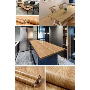 500X60CM Ahşap Görünümlü Yapışkanlı Folyo Mobilya Yenileme Kağıdı Mobilya Yenileme Tezgah Dolaplar