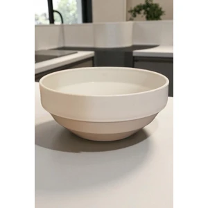 12'li Sert Plastik Çorba Kasesi Kırılmaz Yıkanabilir