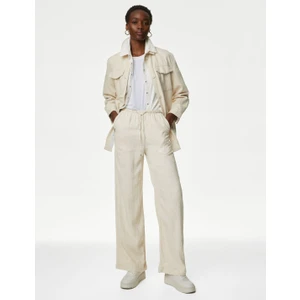 Marks & Spencer Wide Leg Keten Pantolon