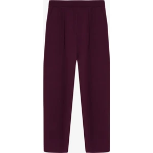 Beli Lastikli Kumaş Pantolon Mürdüm