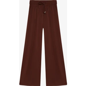 Beli Lastikli Bol Paça Pantolon Kahverengi