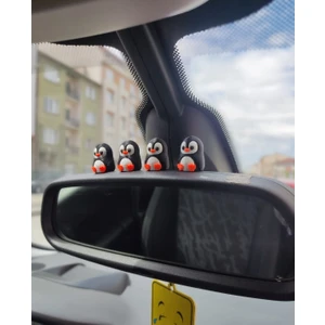 4'lü Penguen Seti Dikiz Aynası Süsü Ayna Süsü Araba Süsü Torpido Süsü Oto Aksesuar Hediyelik Eşya
