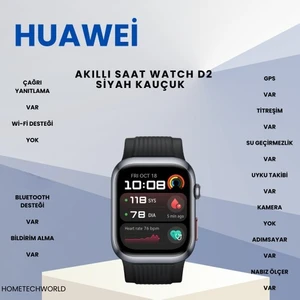 Watch D2 Black Siyah Floroelastomer Kayışlı
