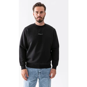 Erkek Bisiklet Yaka Notfind Baskılı 3ip Sweatshirt Siyah - 25K 5012