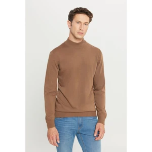 Altınyıldız Classics Erkek Vizon Tüylenme Yapmayan Standart Fit Normal Kesim Yarım Balıkçı Yaka Triko Kazak