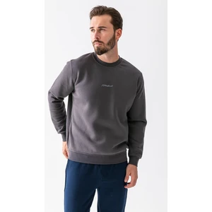Erkek Bisiklet Yaka Notfind Baskılı 3ip Sweatshirt Antrasit - 25K 5012