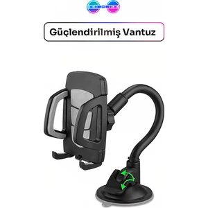 Araç İçi Araba İçi Vantuzlu Vakumlu Ekstra Sağlamlaştırılmış Telefon Gps Navigasyon Tutucu Bütün Telefonlara Uyumlu