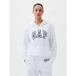 Kadın Beyaz Gap Logo Havlu Kumaş Sweatshirt