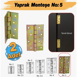 Metal Sarı Yaprak Menteşe Mobilya Pencere Kapı Dolap Menteşe No:5 (2 Adet)