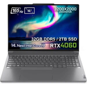 Thinkbook 16PG5 IRX Intel Core i9-14900HX 32GB DDR5 2TB SSD RTX4060 8GB 16 inç 3.2K 165Hz FreeDos Laptop (21N50024TRv1)
