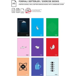 Mopak A5 Defter Karton Kapak Kareli 120 Yaprak  Defterler