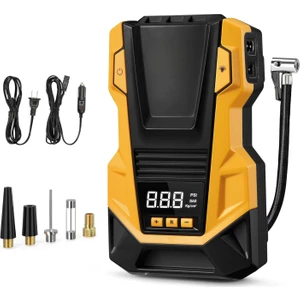 Yeni Ac/dc Kablolu Hem Priz Hem Araç Girişli Araç, Motor, Bisiklet, Top Vs Lastik Şişirme Kompresörü