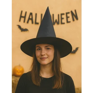 Parti Adresi Cadılar Bayramı Cadı Şapkası Halloween Parti Kostüm Aksesuarı Siyah