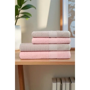 90X150 & 50X90 cm – Petek 4'lü Banyo Havlu Seti