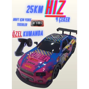 1:22 Ölçek 2.4 Ghz Özel Kumandalı 4 Çeker Full Fonksiyon Işıklı 25 Km Hızlı Drift Rc Araba