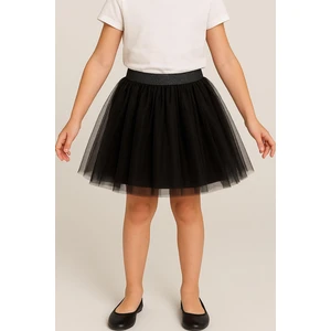 Kız Çocuk Tütü Etek Simli Beli Lastikli 5-10 Yaş, Siyah