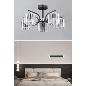 ESSLİGHT NEHİR 5 Lİ PLAFONYER AVİZE (KRİSTAL TAŞLI) SALON MUTFAK YATAK ODASI GENÇ ODASI OFİS