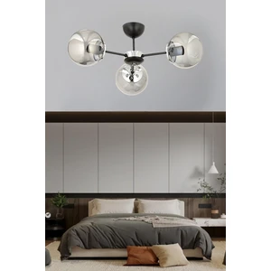 ESSLİGHT GÜNEŞ 3 LÜ PLAFONYER AVİZE FÜME GLOB CAMLI MODERN DEKORATİF AYDINLATMA