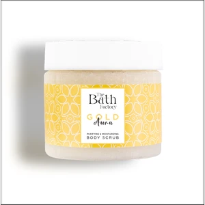 The Bath Factory Gold Aura Shea Yağlı Nemlendirici ve Arındırıcı Vücut Peelingi – Canlandırıcı Etkili, 300 ml, Unisex, %100 Vegan