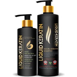 Liquid Keratin Kabaran Saçlara 2'li Keratin Bakım Seti Şampuan + Kabaran Krem