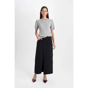 Fashion Fit Yırtmaçlı Cepli Uzun Boy Jean Etek D4425AX24AU