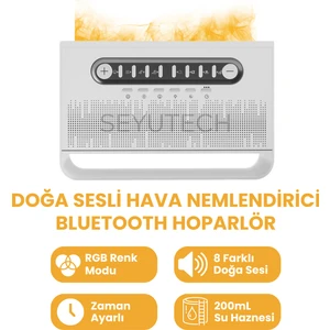 8 Farklı Doğa Sesli Hava Nemlendirici Bluetooth Hoparlör Difüzörlü Aromaterapi Rgb Gece lambası