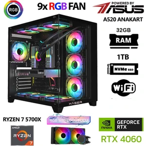 Sword X32 Ryzen 7 5700X 32GB Ram 1tb M.2 Nvme SSD 8gb RTX4060 Sıvı Soğutmalı Oyuncu Bilgisayarı