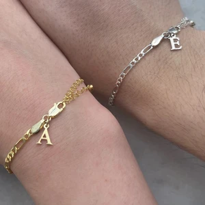 Sirius Jewelry Shop 925 Ayar Gümüş Figaro Çift Bilekliği Harfli