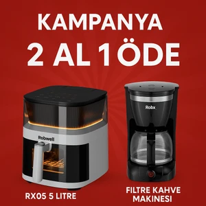 Robwell Rxo5 Son Teknoloji Otomatik Buhar Püskürtmeli Airfryer 10 Renkli Işıklı Menü