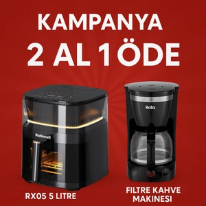 Robwell Rxo5 Son Teknoloji Otomatik Buhar Püskürtmeli Airfryer 10 Renkli Işıklı Menü