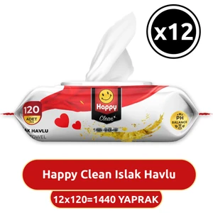 Clean Islak Havlu 120 Li x 12 Adet