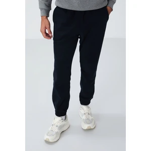 Tommy Life Lacivert Gizli Fermuarlı Rahat Form Lastik Paça Polar Erkek Eşofman Alt - 84866