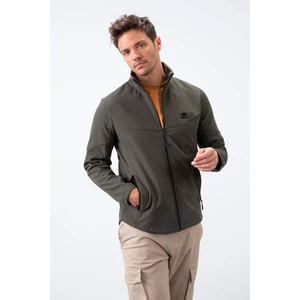 Tommy Life Haki Fermuarlı Dik Yaka Su ve Rüzgar Geçirmez Softshell Erkek Mont - 88050