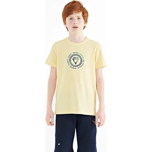 Tommy Life Sarı Nakış İşleme Detaylı O Yaka Standart Kalıp Erkek Çocuk T-Shirt - 11115