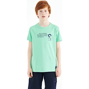 Tommy Life Su Yeşili Baskı Detaylı O Yaka Standart Kalıp Erkek Çocuk T-Shirt - 11145